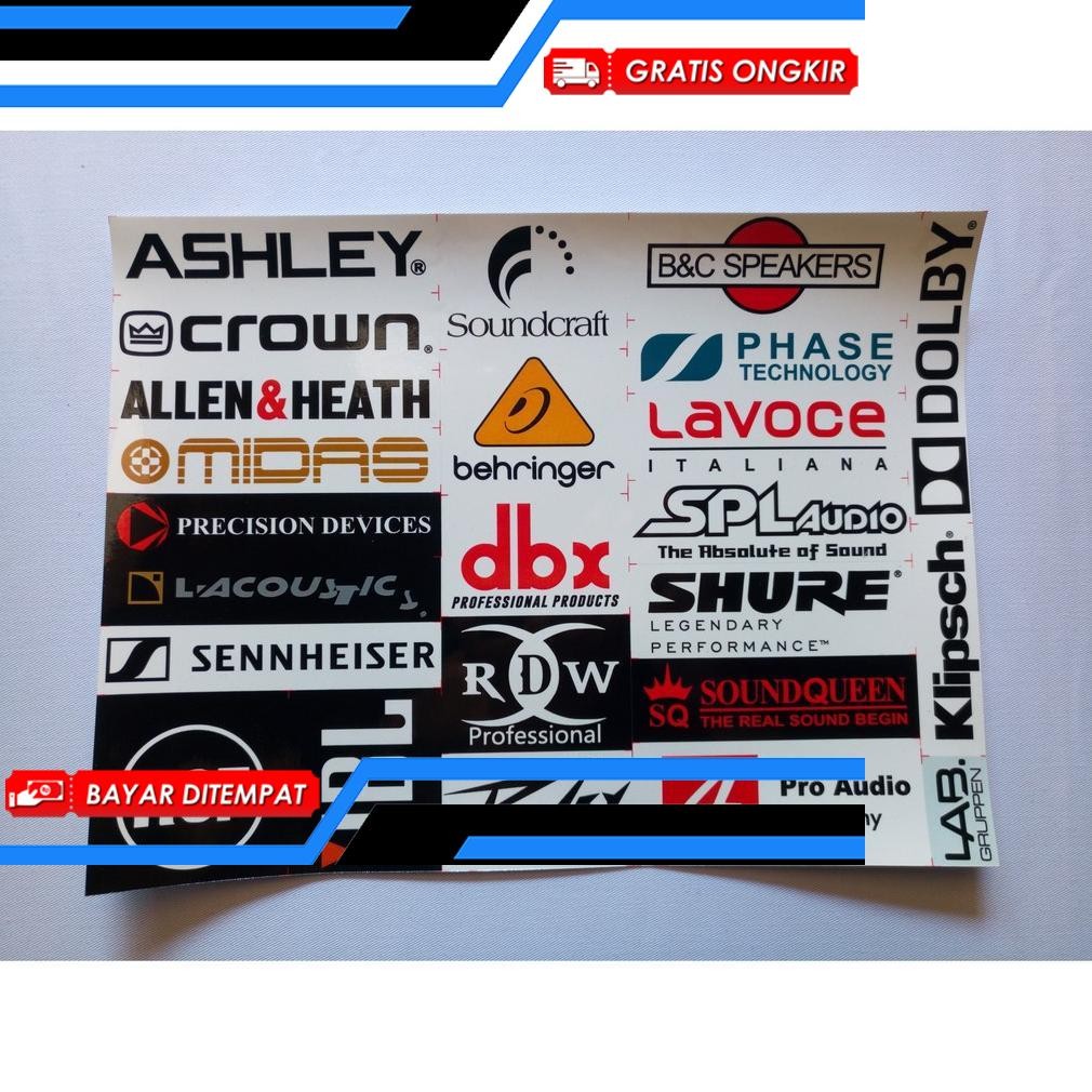 

[Termurah] Viral Stiker Sound System Isi 34 / 24 Stiker Vynil Anti Air || Mixer Power Speaker Ashley Spl Rcf Katun Cotton Combed 30S Premium Fashion Distro