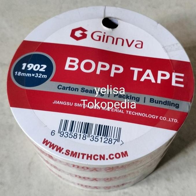 

ready Ginnva Bopp Tape "Thank You Paid" isi 3pcs (18mm x 32m) solatip