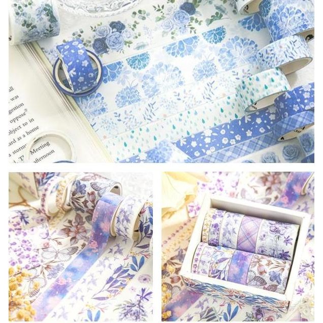 

ready LovelyCraftStore | W21 Washi Tape ~ 10pcs/set Retro washi tape flower Masking Tape Selotip kertas isolasi stiker Journal scrapbook diy
