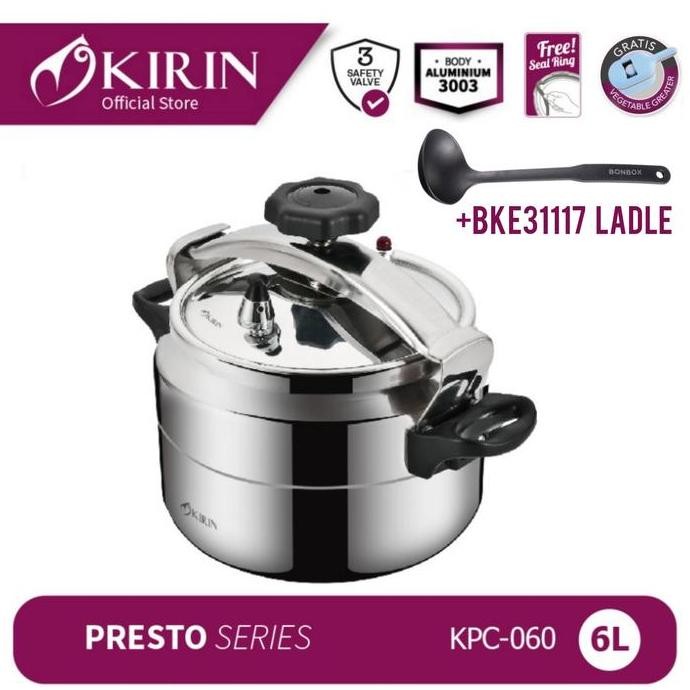 Diskon Panci Presto Induksi Kirin Kcp 060 6 Liter Pressure Cooker Kirin 6 L