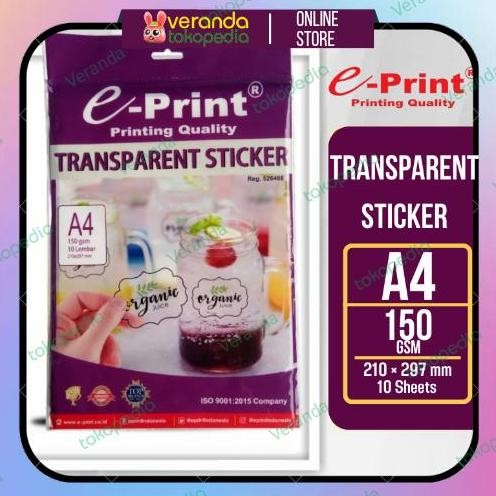 

ready e-Print Transparent Sticker A4/150gsm 10's