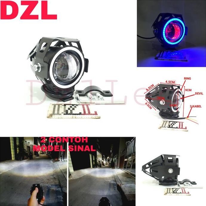 Promo NEW LAMPU TEMBAK LED U7 CREE 4D LENSA TRANSFORMER SINAR PROJIE HID COD