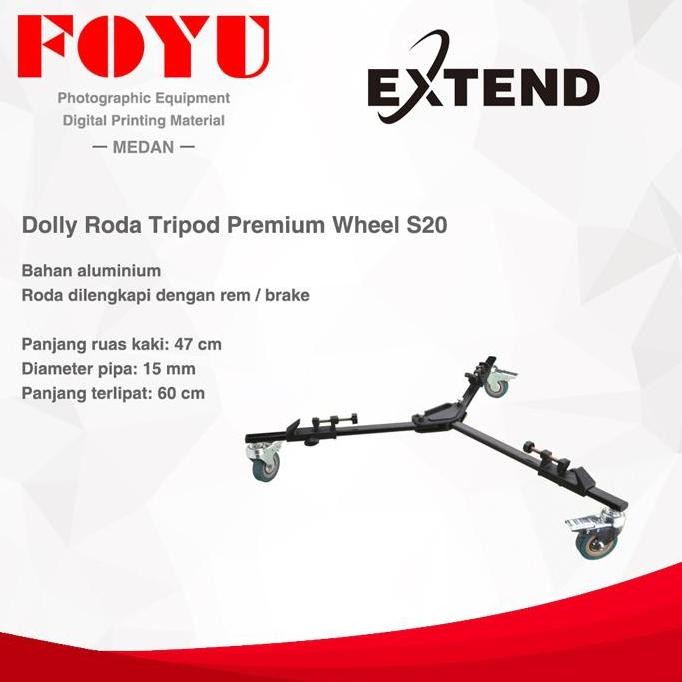 Dolly Roda Tripod Wheel S20 New Stok