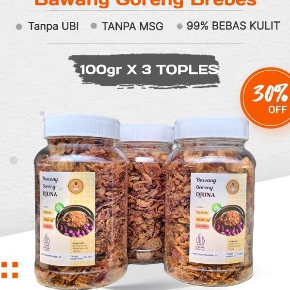 

Bawang Goreng Brebe 100Gr 3 Tople Tanpa Mg Tanpa Campuran Ubi Pice