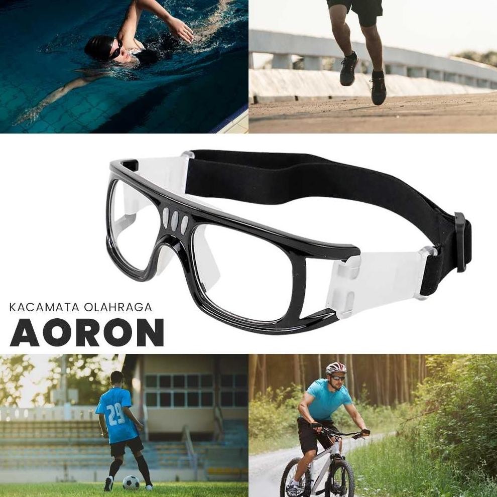 AsT Kacamata Olahraga Sport Pria Wanita Basket Futsal Voli Sepakbola Tenis Headband Frame Glasses Sa