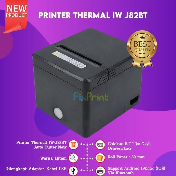 MURAH Printer Mini Kasir Thermal 80mm J82bt Iw-J82BT Usb Bluetooth New