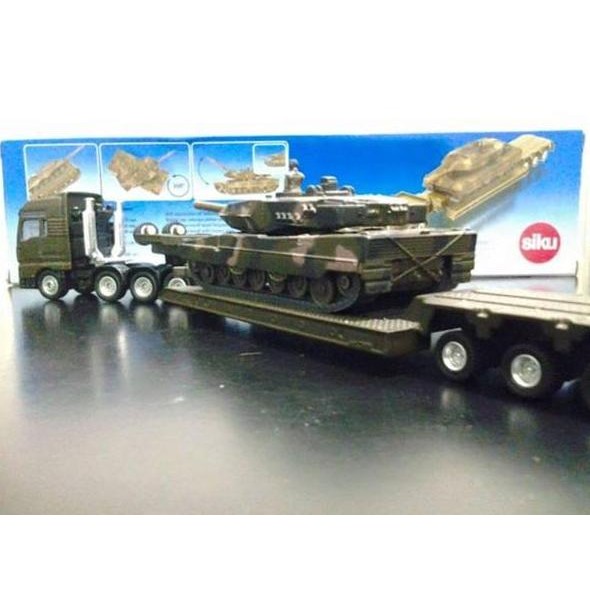 Diecast Truck Transporter Militer Tank Leopard - siku
