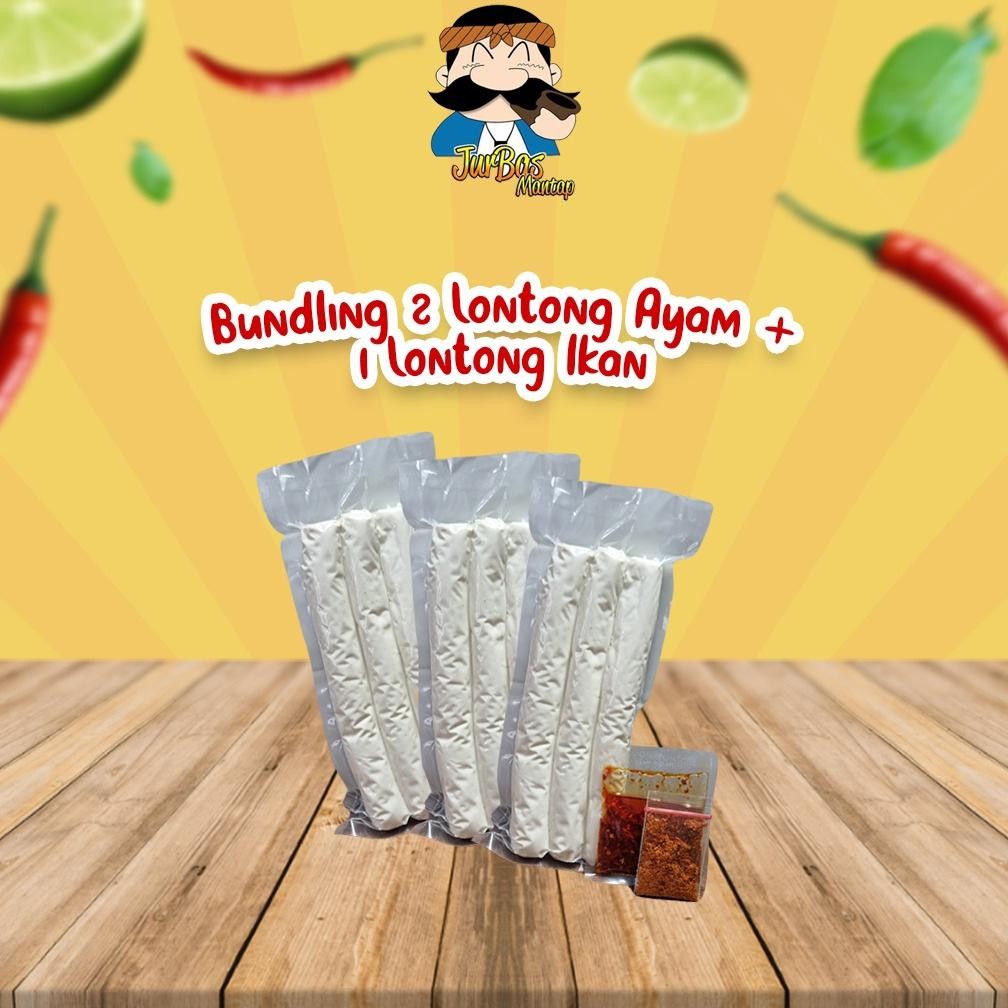 

[3 Pack] Bundling 2 Lontong Ayam + 1 Lontong Ikan