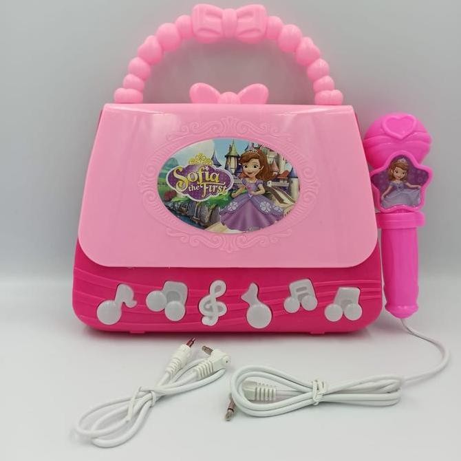 Mainan Anak Perempuan Microphone Music Bag Sofia Tas Koper Mic