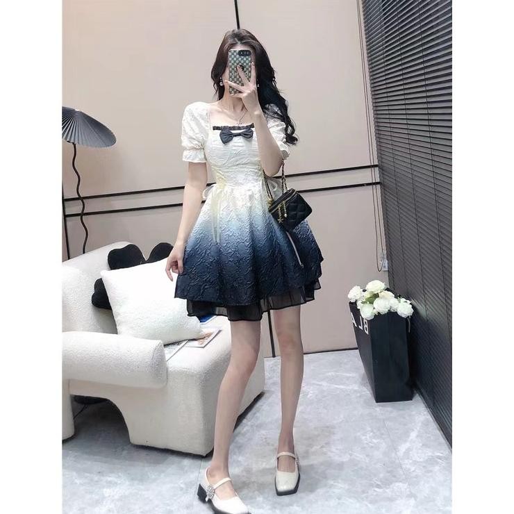 BEST SELLER MINI BABY DOLL BABYDOLL GRADASI WARNA PUTIH BIRU UNGU DRESS - DRESS CASUAL KASUAL / DRES