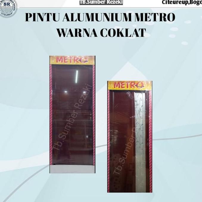Pintu Alumunium Kaca Kamar Mandi Dan Dapur Metro Coklat