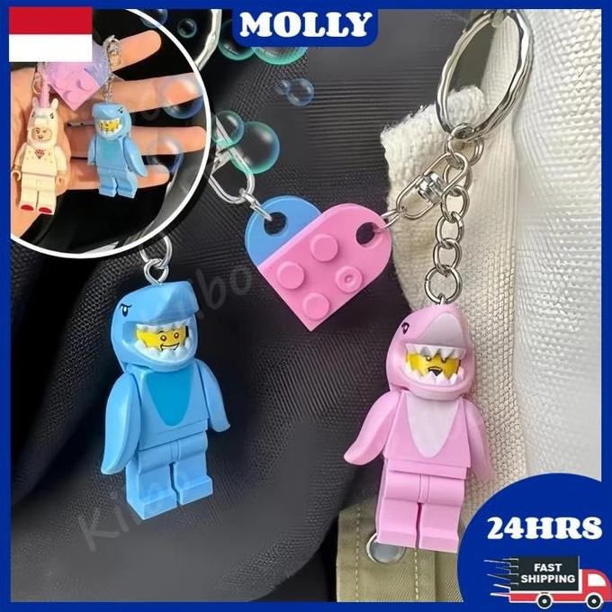 Couple Keychain Minifigure Shark/Gantungan Kunci Couple/Gantungan Kunci Couple Karakter Cute Keychai