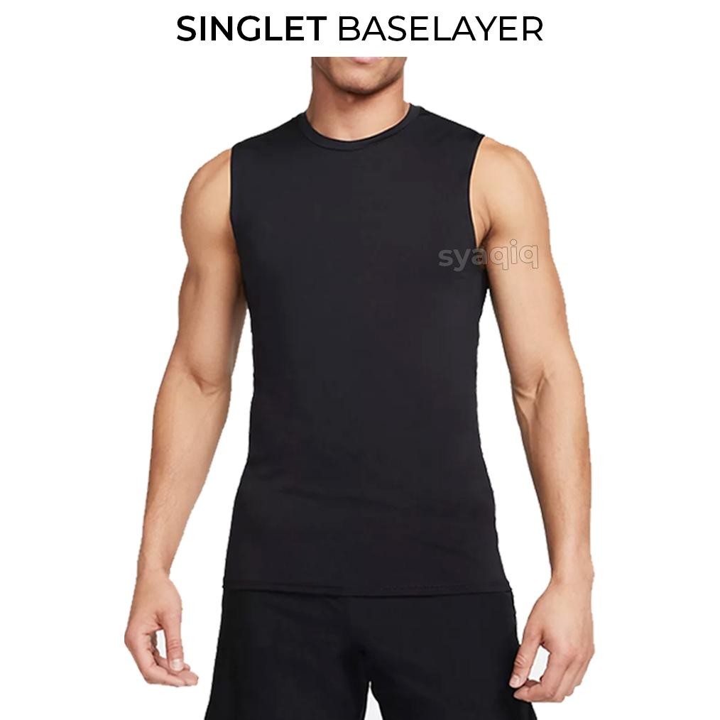 BAJU MANSET PRIA BASELAYER TANPA LENGAN OLAHRAGA GYM FUTSAL SEPAKBOLA LARI JOGGING BADMINTON