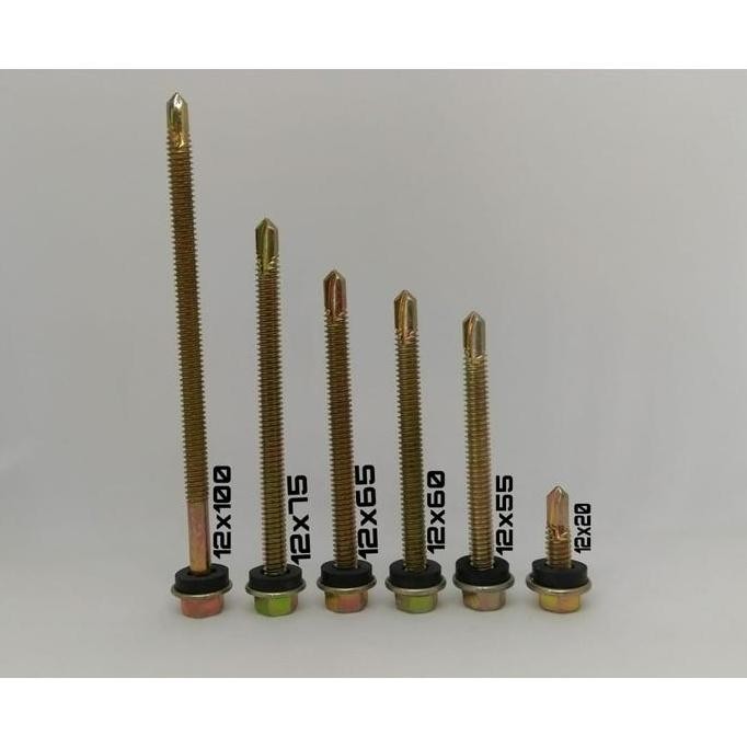 Baut Sekrup Roofing 12 X 20 - Ruping 2Cm 100 Pcs Termurah