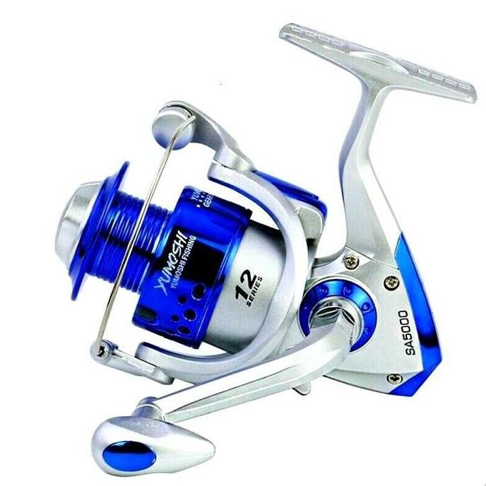 Reel Pancing YUMOSHI Biru Silver Murah Joran Rell Spinning