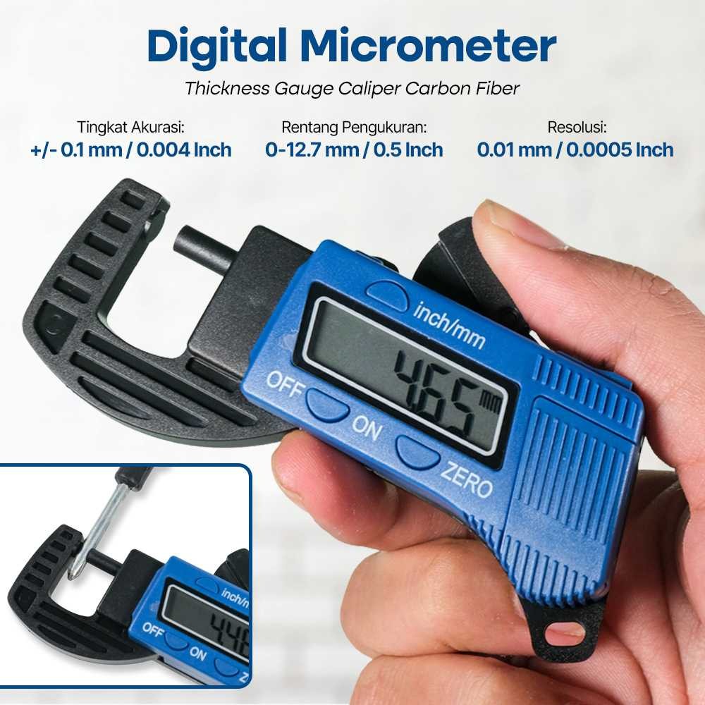 

Digital Micrometer Thickness Gauge Caliper Carbon Fiber TDT25
