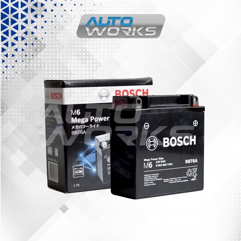 Aki Motor Mio Sporty, Mio Smile, Mio Karbu, Supra Lama Bosch RBT-6A