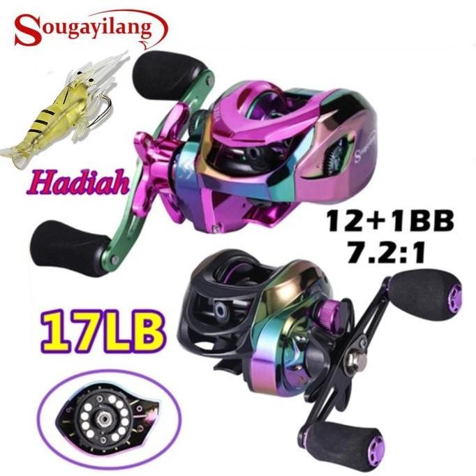 Sougayilang Reel Pancing 17LB 8kg Casting Reel 7.2:1 Reel Bc 12+1BB Gulungan Pancing Casting Joran P