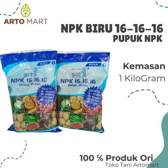

Terlaris Npk Pak Tani Biru 16-16-16 1 Kg, Pupuk Lengkap Unsur Hara