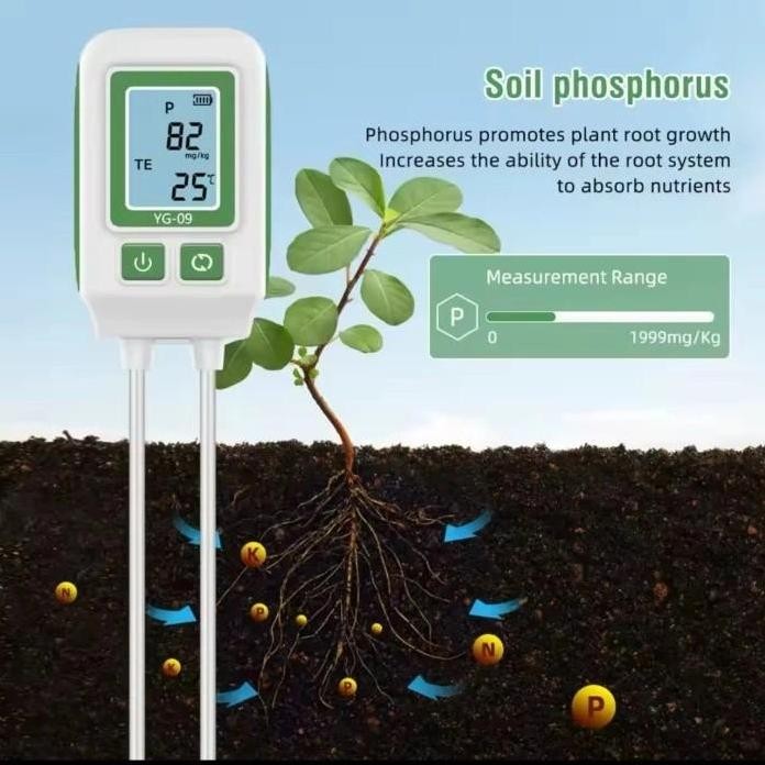 

Terlaris Alat Ukur Pupuk Kesuburan Tanah Digital 4 In 1 Npk Analyser Meter 0-1999Mg/Kg Nitrogen Phosphorus Potassium Suhu Detector Kesuburan Tester