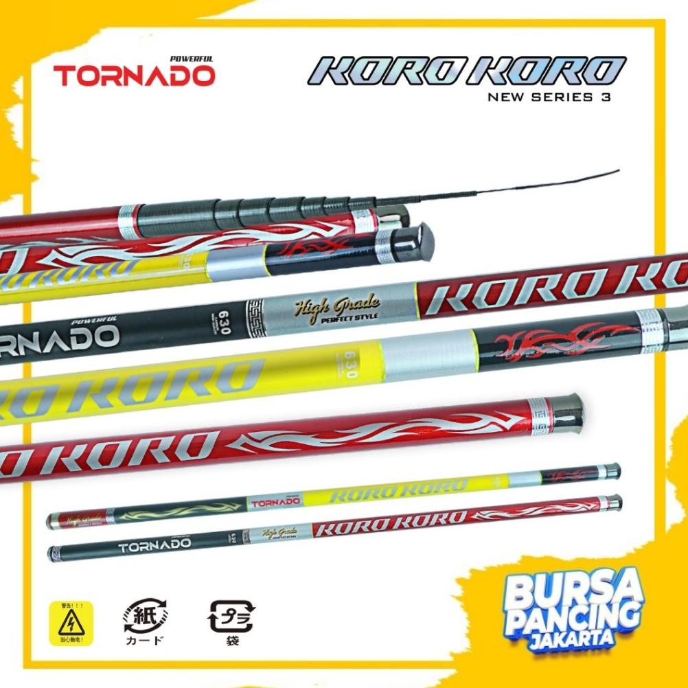 READY STOK TEGEK Tornado Koro Koro 300CM - 720CM Joran Pancing Tegeg Ruas Pendek Material Carbon Sia