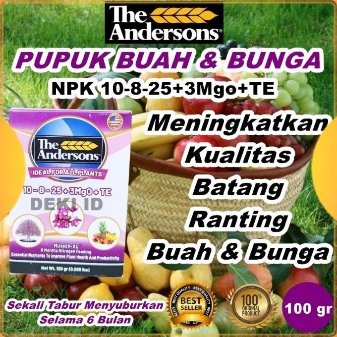 

Terlaris The Andersons Ungu 120 Gr Npk 10-8-25+3Mgo+Te Pupuk Pembuahan Anderson