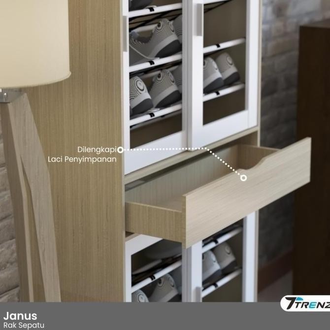Rak Sepatu Kaca Lemari Sepatu ukuran besar RSK JANUS