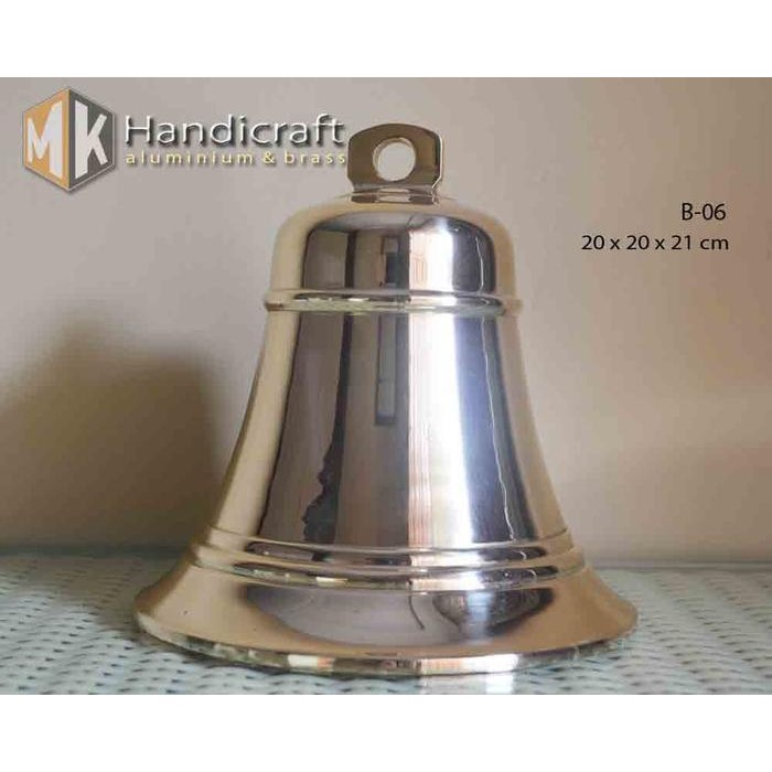 Bel Lonceng Sekolah Diameter 20 Cm Kuningan + Rantai + Loceng Kantor Original Dan Terpercaya