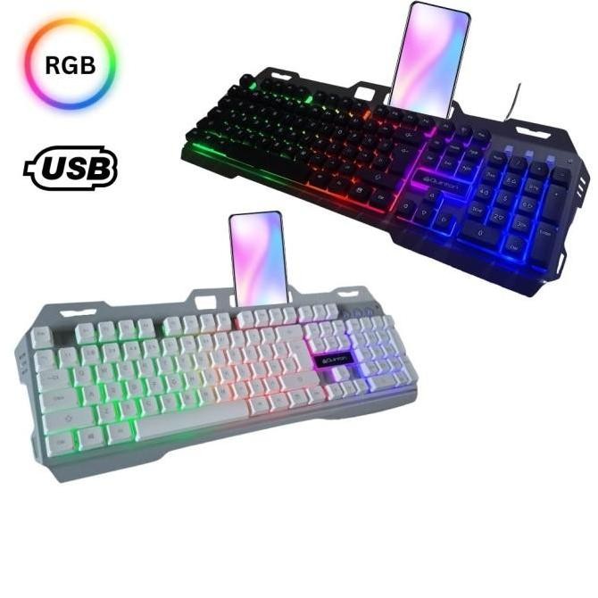 tersedia quinton keyboard gaming  kabel usb vr30 cool metal wired keyboard feel mechanical gaming us