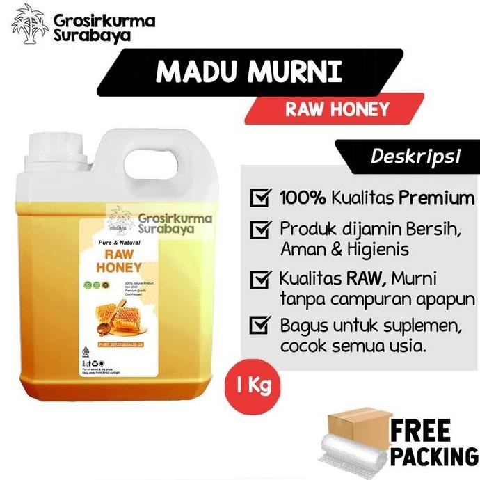 

BARU MADU MURNI ASLI RAW HONEY HONEY 1 KG 100% PREMIUM TANPA CAMPURAN HERBAL SUPLEMEN KESEHATAN