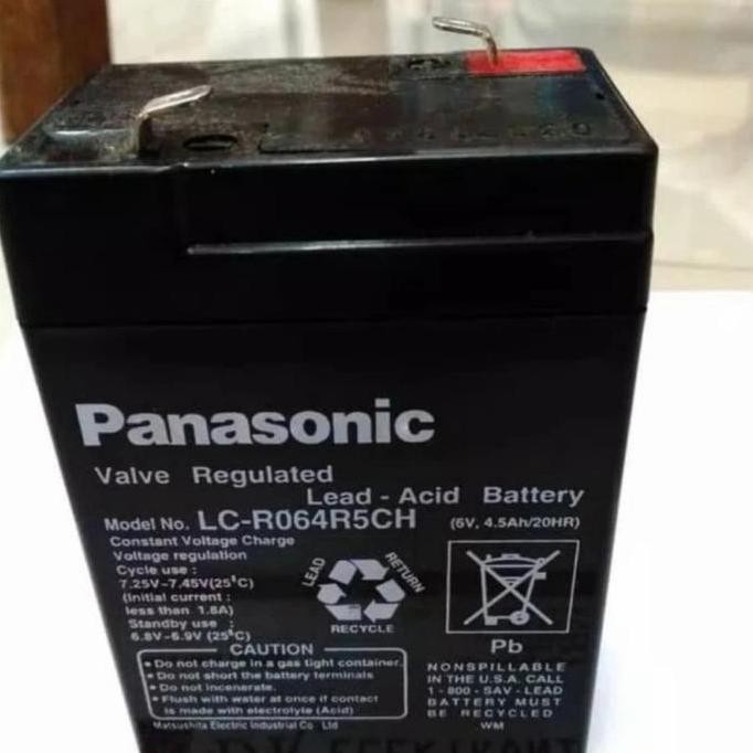 tersedia aki kering panasonic 6v 4,5ah buat lampu emergensi dll