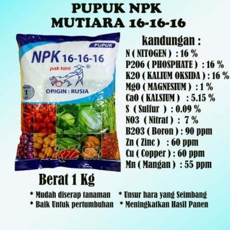 

Terlaris Pupuk Npk 16 16 16 Merk Pak Tani Original Termurah Sejabodetabek 1Kg