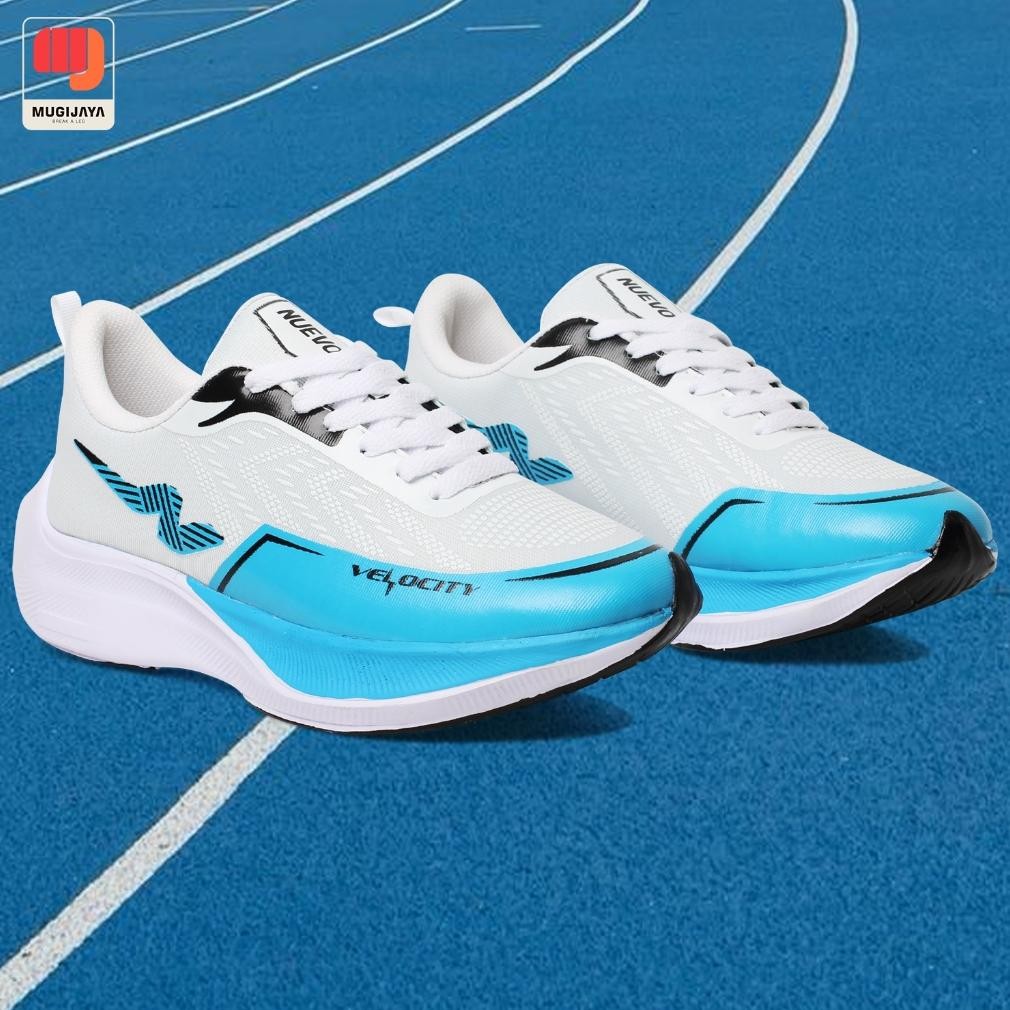 SEPATU LARI NEW NUEVO VELOCITY PUTIH BIRU SNEAKERS RUNNING PRIA