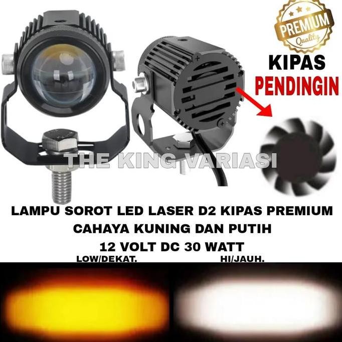 tersedia lampu sorot led d2 kipas premium/lampu tembak led motor d2 kipas laser