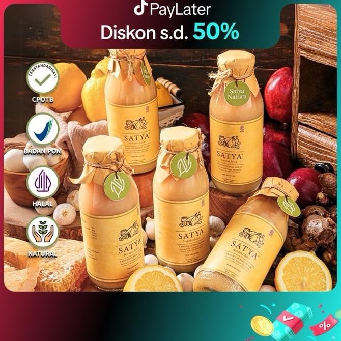 

BARU (PAKET 5 BOTOL) SATYA JUS BAWANG PUTIH TUNGGAL JAHE MERAH MADU HUTAN CUKA APEL LEMON BPOM TR NATURAL DAN AMAN
