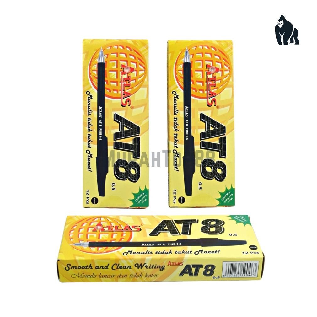 

Ready Pulpen Atlas At8 / Ballpoint Bolpen Pen Pena Semi Gel Hitam [Per Lusin 12 Pcs]