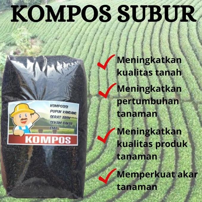 

Terlaris Kompos 1Kg. Campuran Pupuk Kandang Serat Aren Sekam Bakar Em4