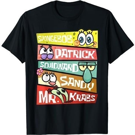 Baju Kaos SpongeBob Patrick Squidward Sandy Mr Krabs SpongeBob Fans T-Shirt Premium Cotton Combed 24