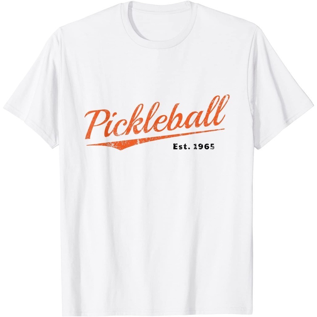 Baju Kaos pria Wanita Retro Pickleball Est 1965 Design, Pickleball T-Shirt Cotton Combed 24s | Pinky