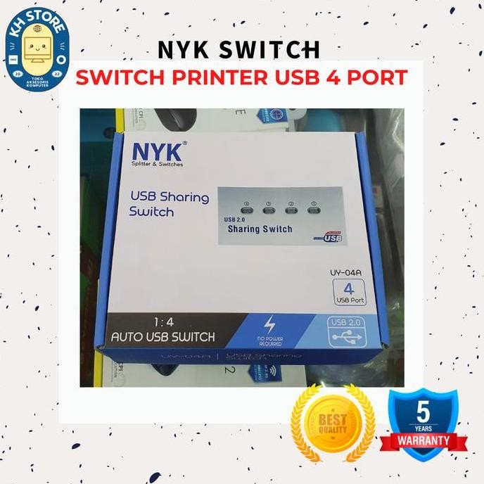 TERMURAH - USB Sharing Switch 4port / USB Auto Data Switch Printer 4 port
