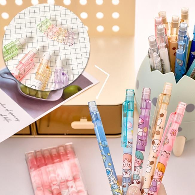 

Ready 1 Set 6Pcs Pensil Mekanik 0.5 Mm Motif Kartun Lucu / Pensil Mekanik 0.5 Mm Motif Lucu Imut Pgs