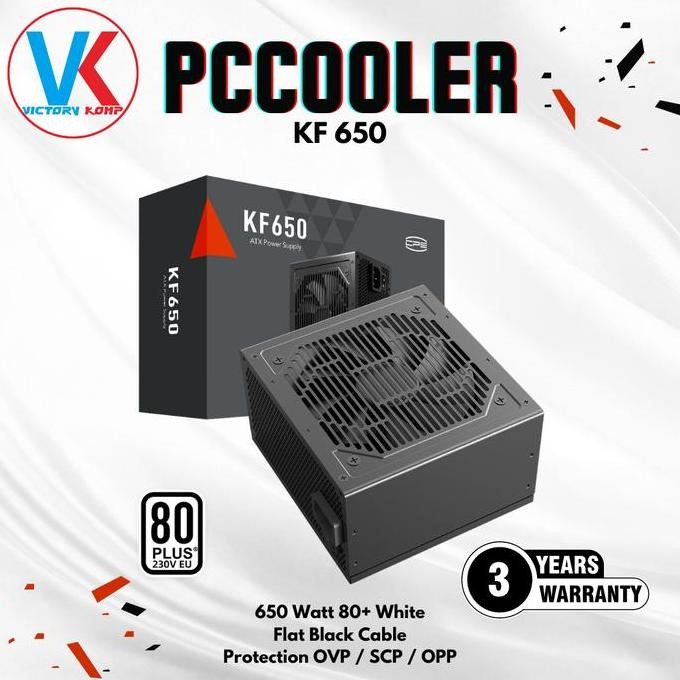 PSU PCCooler KF 650 Watt 80+ White ATX Power Supply Unit PC Cooler KF650 650Watt 80Plus White