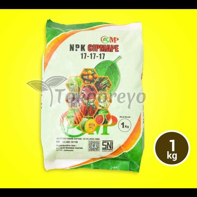 

Terlaris Pupuk Cmp Cipmape Npk 17 17 17 Isi 1 Kg Kemasan Pabrik