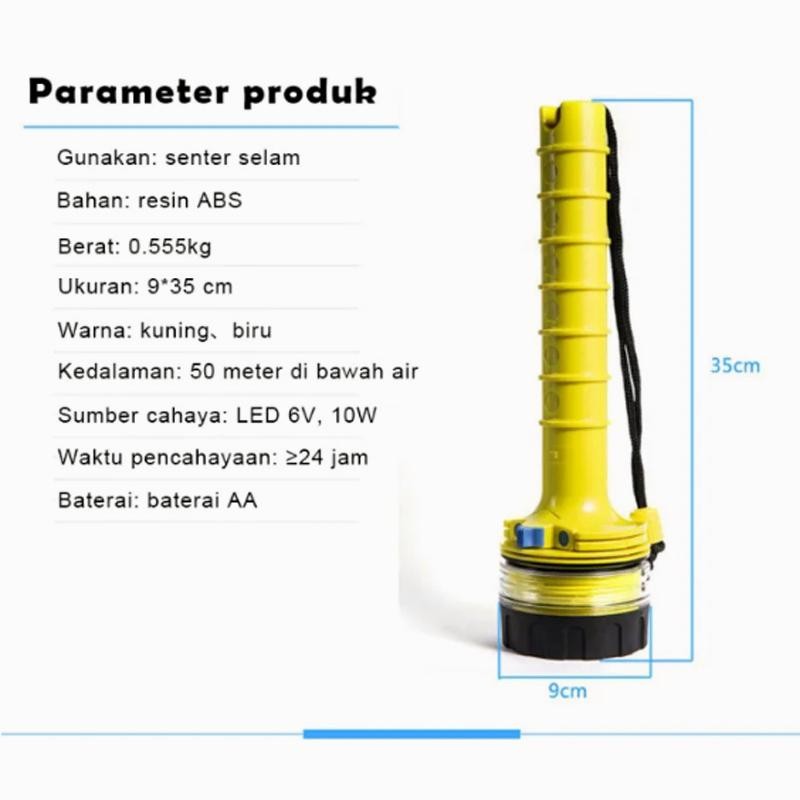 SutangSenter Selam Tangan / Super Terang Cahaya Menyelam / Lampu Penyelamat Waterproof / Senter Sela