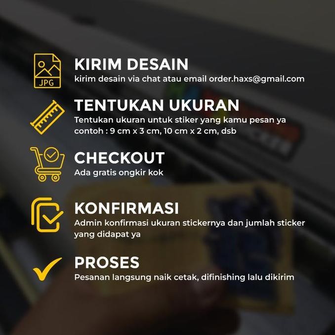 

Promo [PAKET] Sticker Print n Cut Potong Bentuk Tahan Air Cocok Untuk Kemasan, Motor, Mobil, Logo, Komunitas, Merchandise, dsb COD