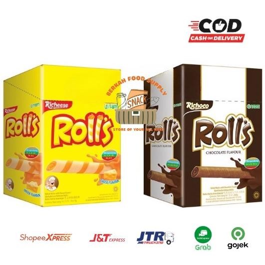 

Ready stok Terlaris ( BERKAH ) Nabati ROLLS Box 20 pcs x 8 gr Rolls Cheese Chocolate Richeese Coklat Keju Snack Cemilan Anak Termurah