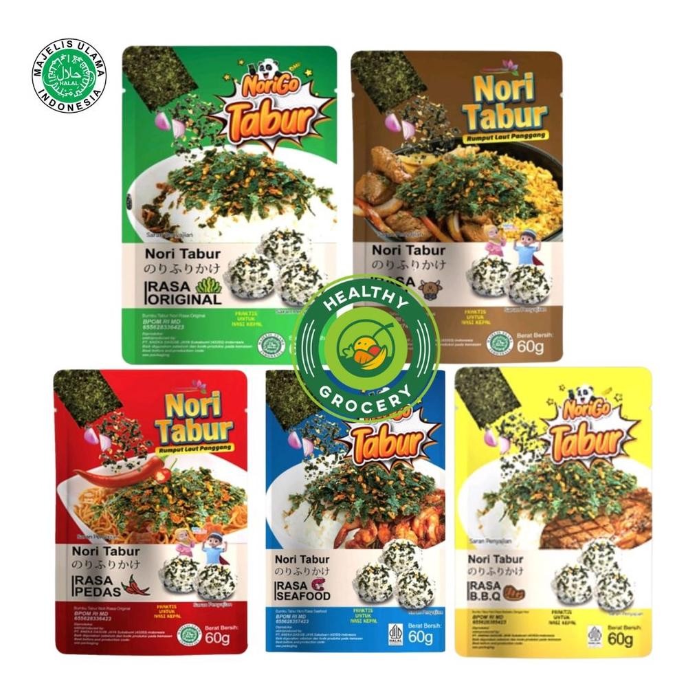 

Ready stok Terlaris Norigo Tabur Nori Tabur Rasa BBQ / Original / Pedas / Sapi / Seafood 60gr JAVA SUPER FOOD RUMPUT LAUT TABUR Termurah