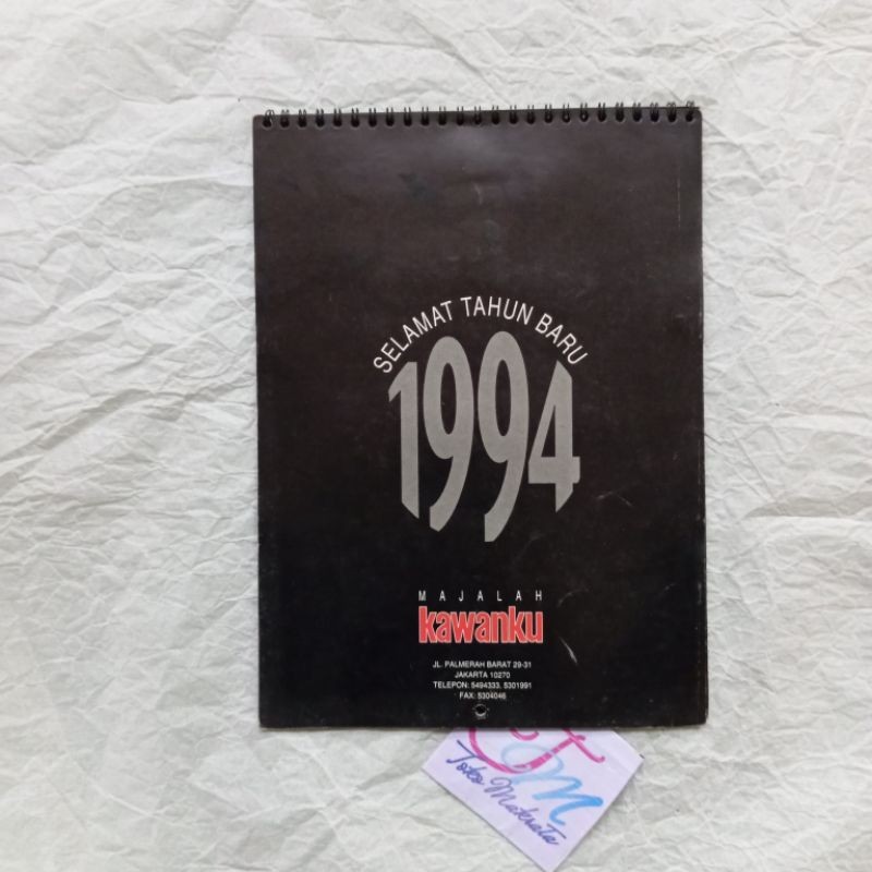 

kalender tanggalan bulanan majalah KAWANKU tahun 1994 jadul lawas lama langka