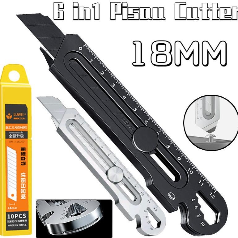 

NEW!!! NEW!!! Cutter Pisau/6 in1 Pisau Cutter/Multifungsi Cutter/18mm Cutter Besi Stainless Besar/10pc Pisau Set Cutter Pisau Pemotong Kertas