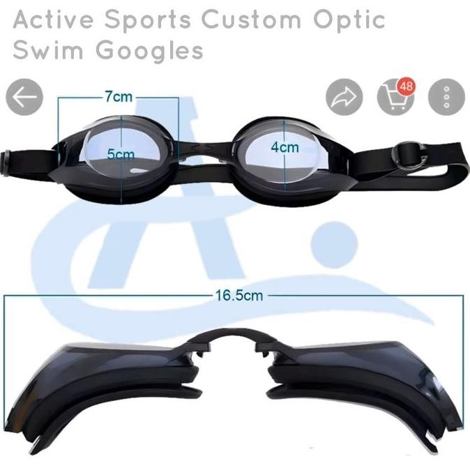 Kacamata Renang Minus Optical Goggles Kustom Beda Custom Active Sports
